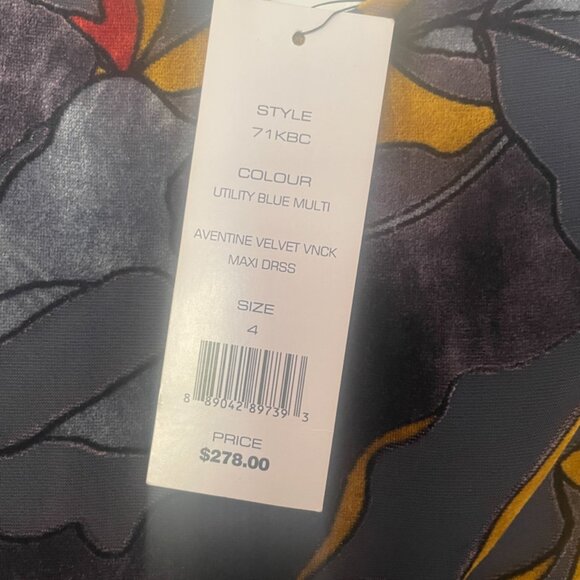 French Connection Aventine Velvet Maxi Dress Size 4 - Picture 8 of 8